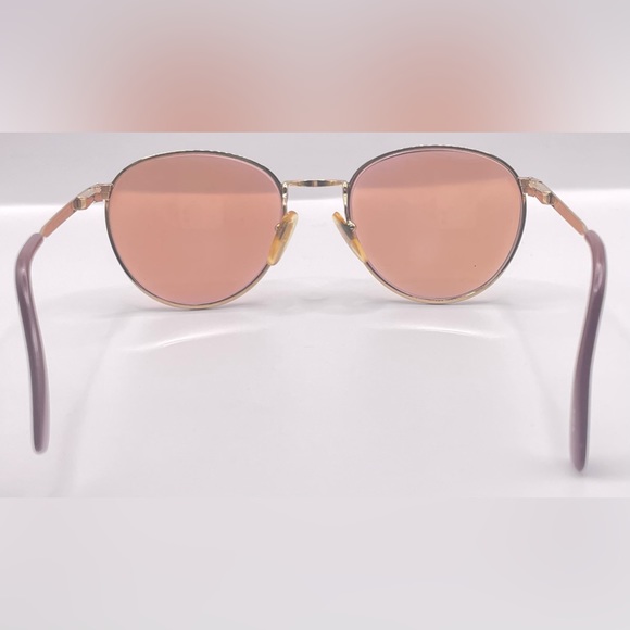 Vintage Logo Paris Gold Burgundy Oval Sunglasses Frames Only - Picture 6 of 8